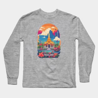 Vintage Travel Thailand Design Long Sleeve T-Shirt